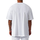 Oversized solto masculino casual esporte camiseta ginásio musculação fitness camisa de manga curta verão malha secagem rápida roupas respiráveis
